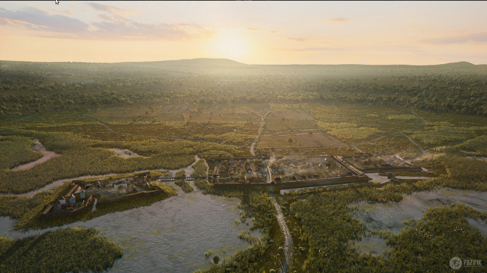 Reconstitution en 3D du château de Szigetvár en 1566, par un studio graphique hongrois, Pazirik Ltd. http://pazirik.hu/en/projekt/sziget-1566/